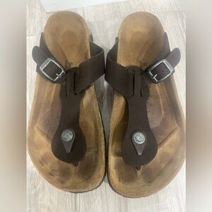 Betula by Birkenstock Brown Suede Gizeh Sandals Size 6